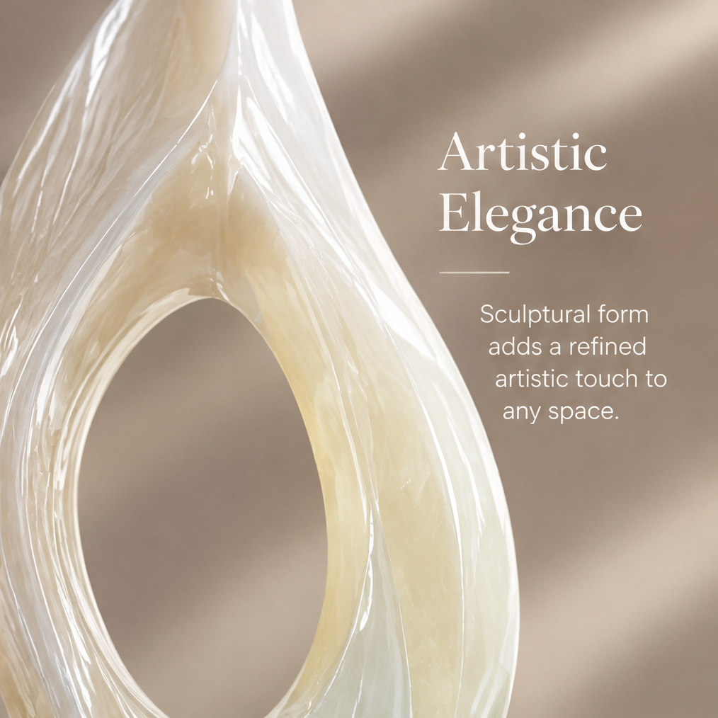 Macro close-up of open centre void of stone sculpture — Artistic Elegance, Sculptural form adds a refined artistic touch to any space