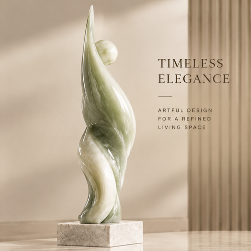 Side profile of abstract natural stone figure sculpture — Timeless Elegance, Artful Design for a Refined Living Space