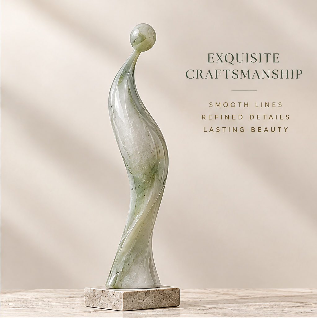 Clean background view of abstract figure sculpture — Exquisite Craftsmanship, Smooth Lines, Refined Details, Lasting Beauty