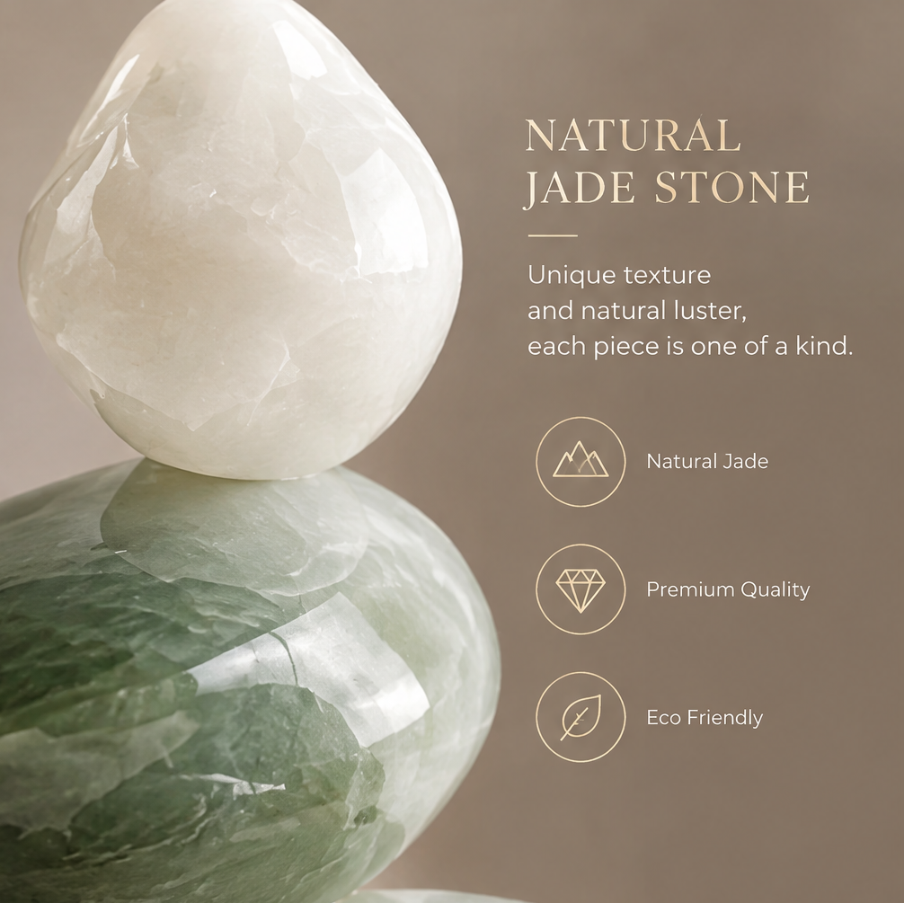 Close-up of natural jade stone texture — Natural Jade Stone, unique texture and natural luster, each piece is one of a kind. Natural Jade, Premium Quality, Eco Friendly
