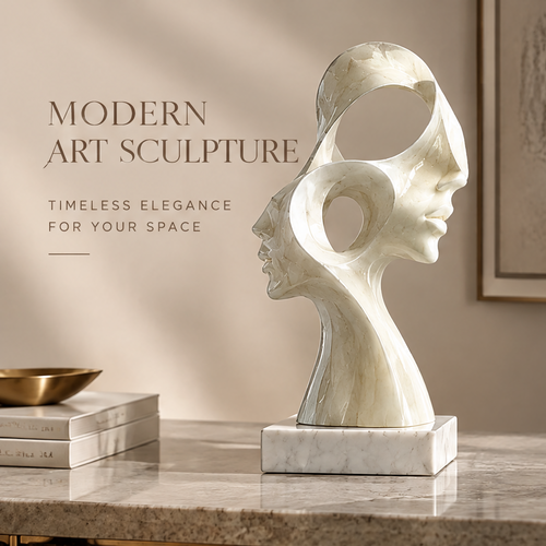 Close-up side profile of dual-face marble sculpture showing open circular voids and polished surface — Premium Natural Marble, Authentic Marble, Smooth Polished Surface, Durable and Long-Lasting