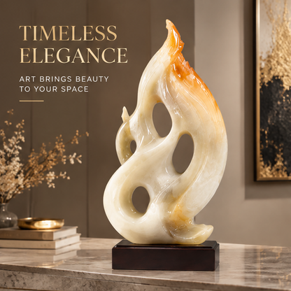 Close-up of amber orange jade stone tip showing natural texture and patterns — Natural Jade Stone, Exquisite Texture and Unique Natural Patterns. Natural Texture, Smooth Surface, Lasting Beauty